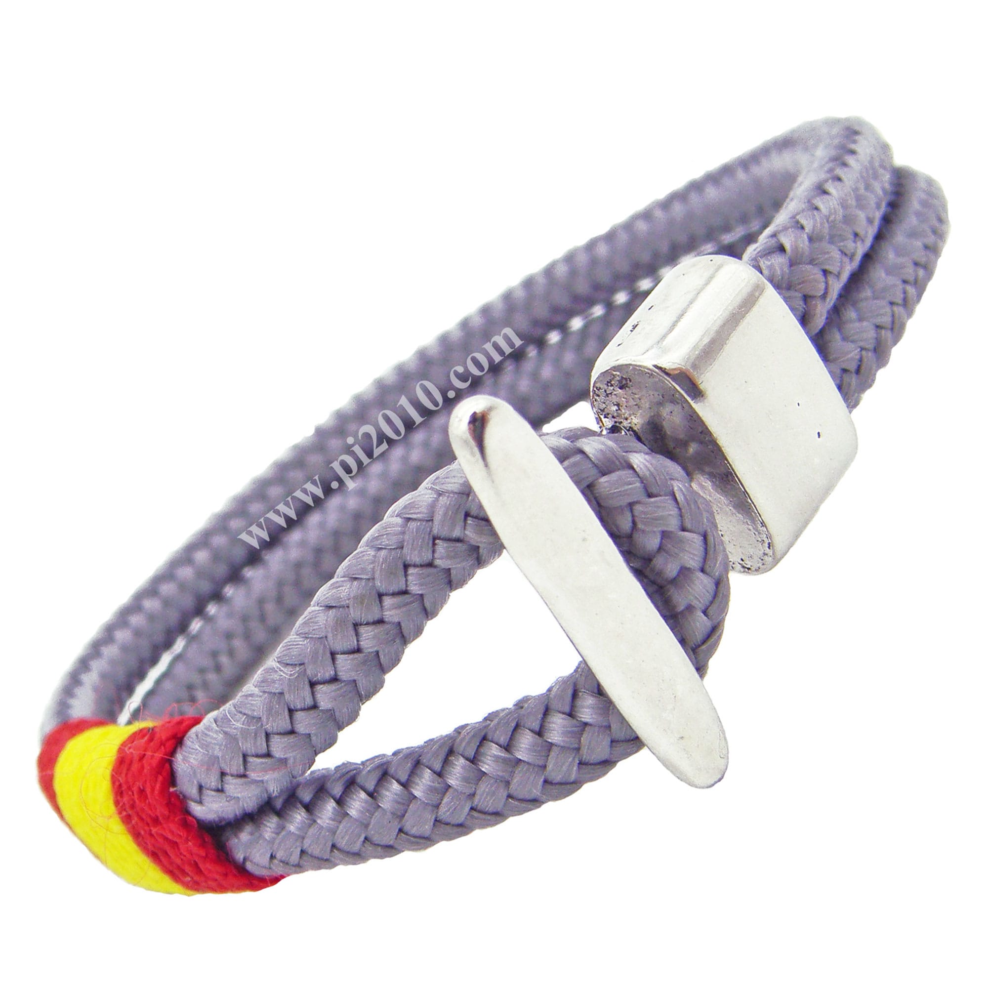 Pulsera náutica bandera de España gris con cierre amarre