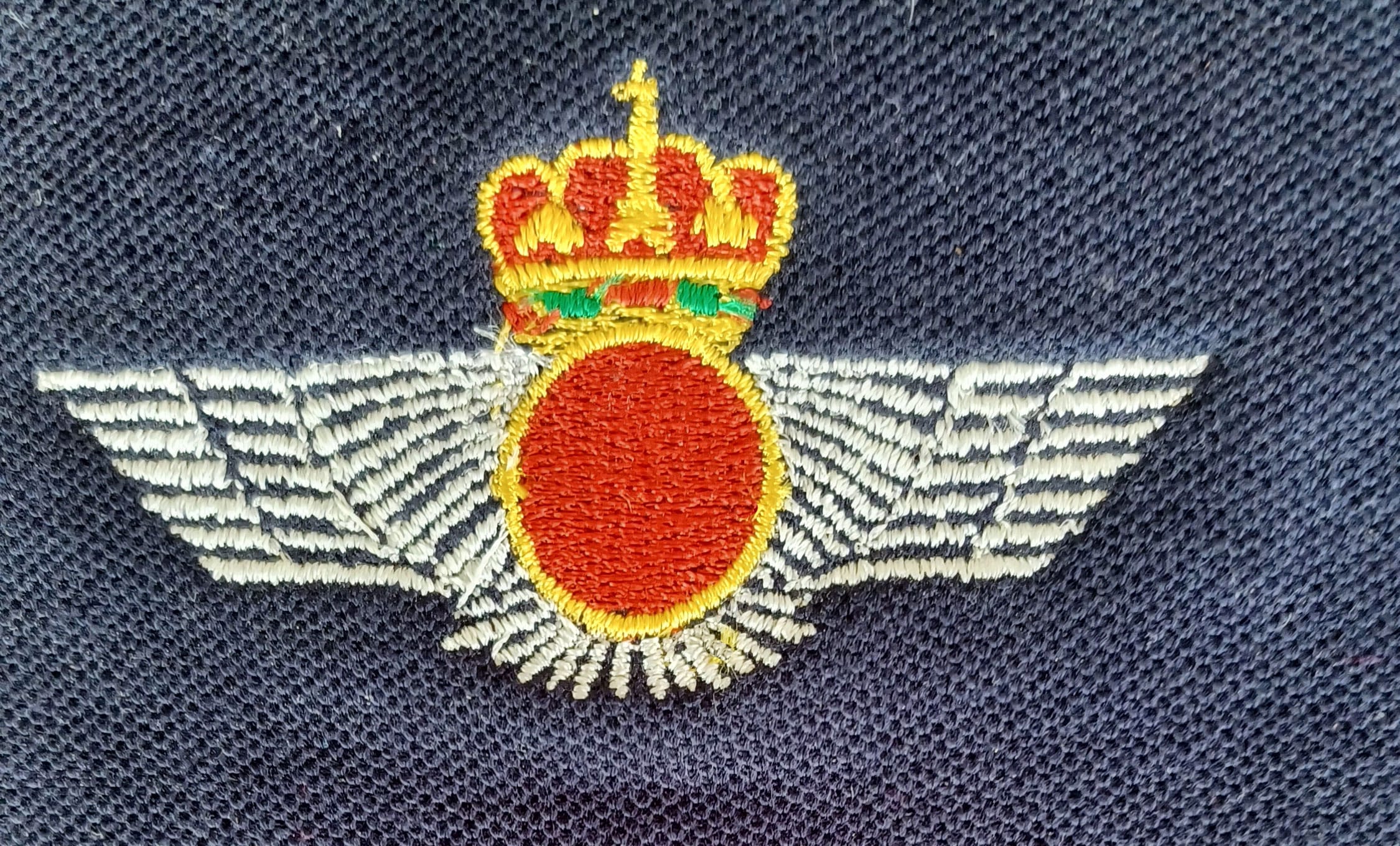 Escudo del Ejército del Aire bordado en polo marino