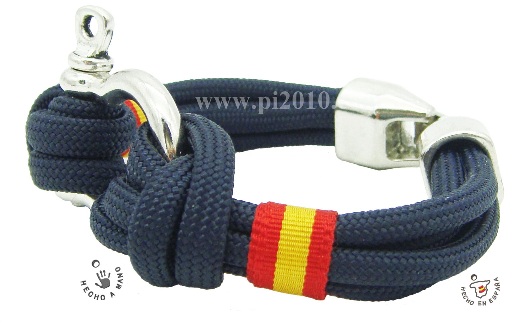 Pulsera grillete marino doble bandera de España - Imagen 2
