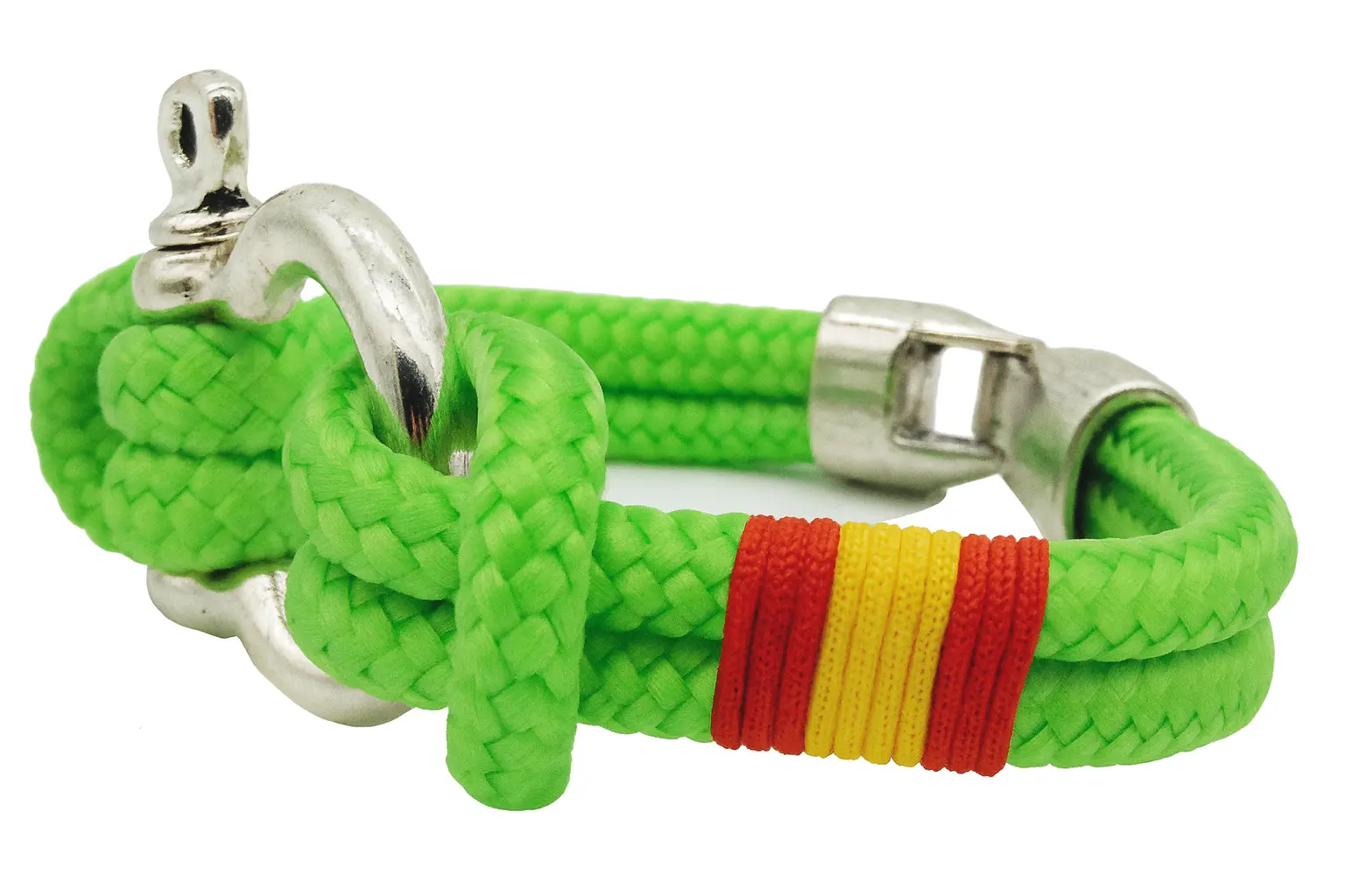 Pulsera grillete lima bandera de España vista lateral