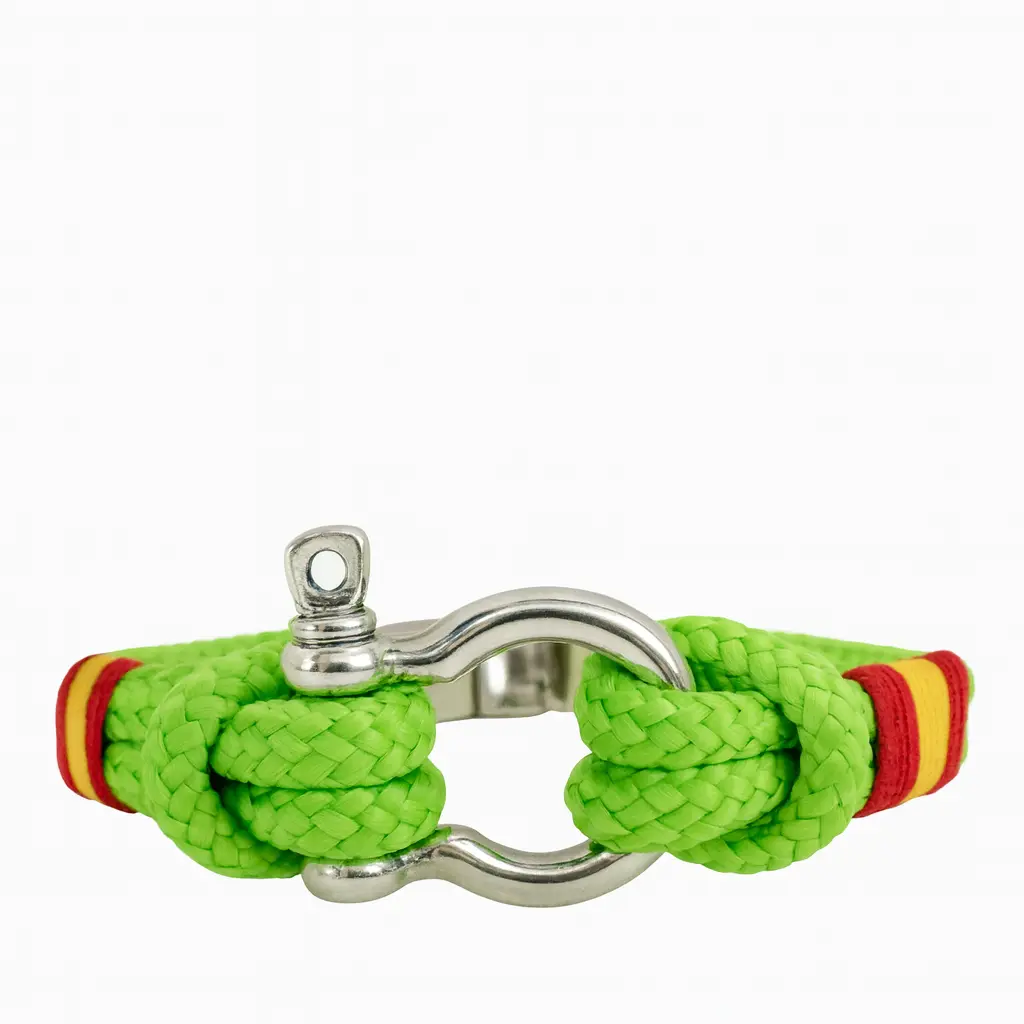 Pulsera grillete lima bandera de España vista frontal