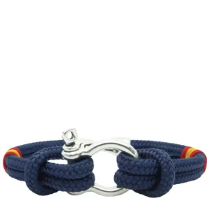Pulsera grillete marino bandera de España vista frontal