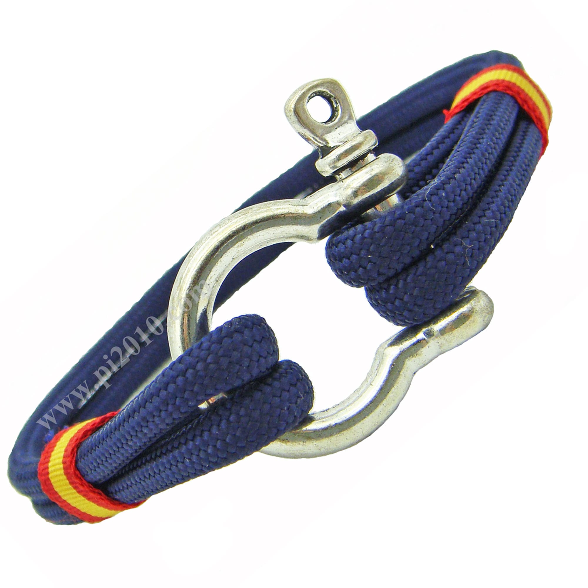 Pulsera náutica marino con bandera de España cierre grillete