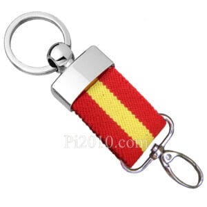 Llavero bandera de España de lona y mosquetón