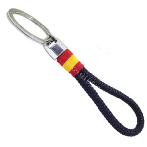 Llavero náutico negro con la bandera de España