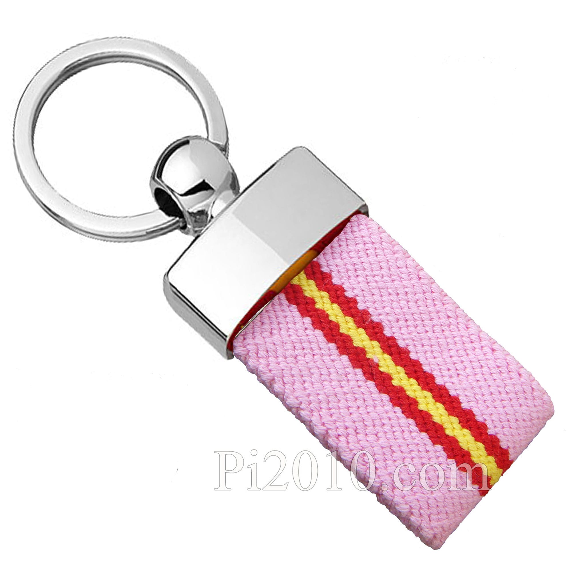 Llavero bandera de España de lona rosa