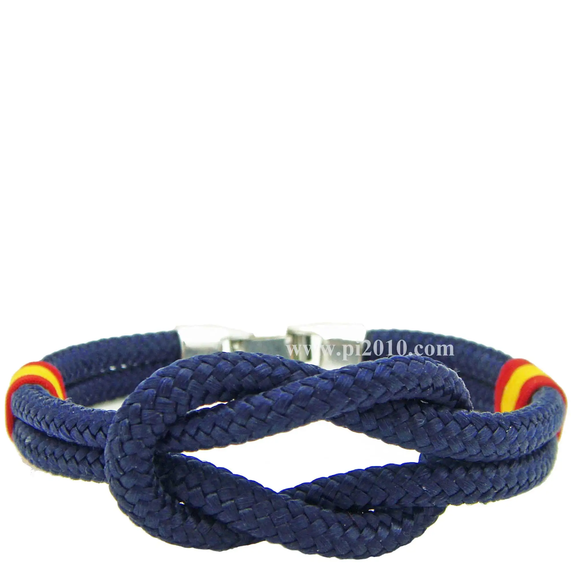 Pulsera nudo marino bandera de España vista frontal