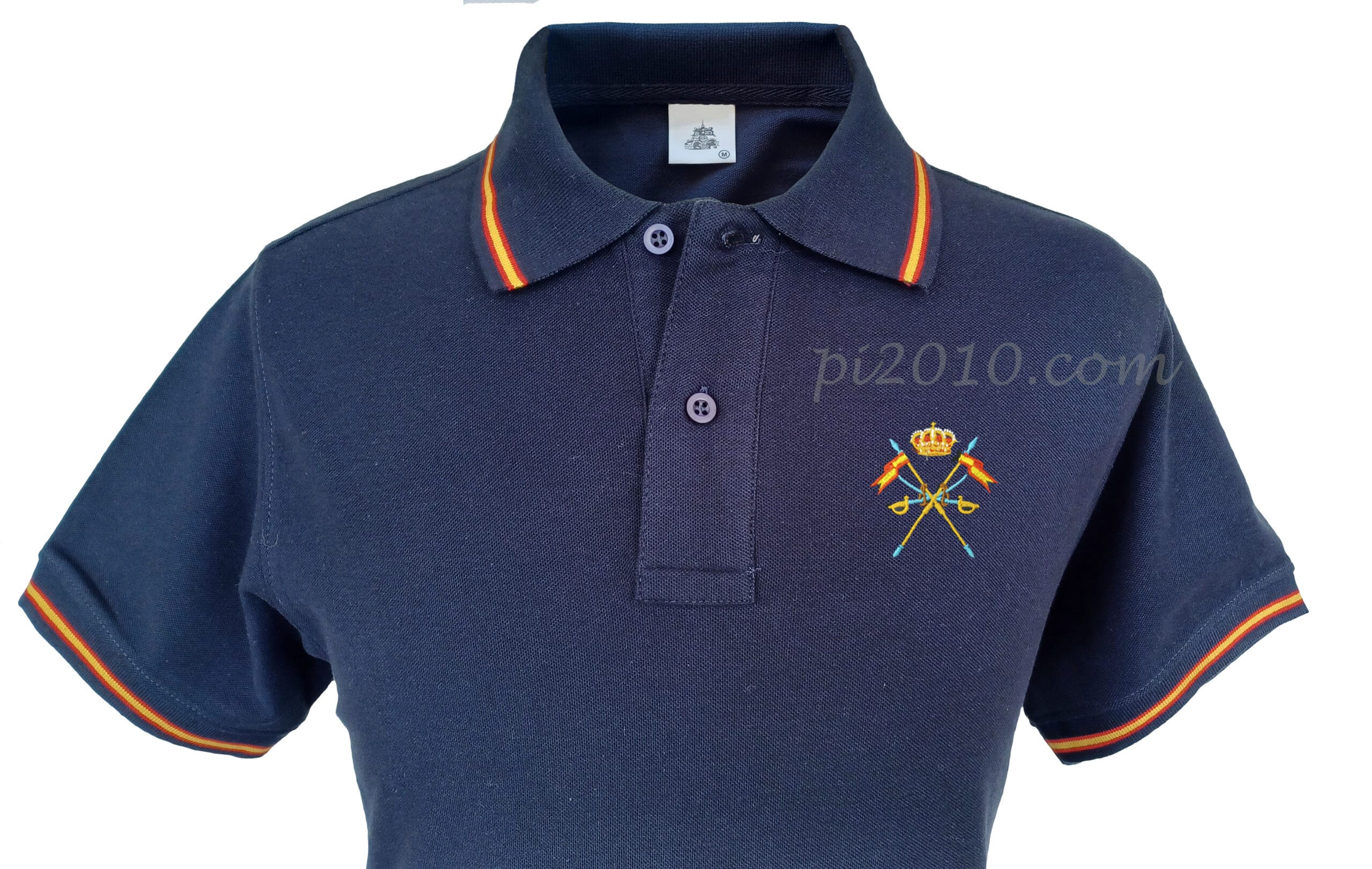 Detalle pecho polo Caballería Española marino
