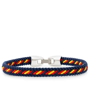 Pulsera bandera de España trenzado marino vista frontal