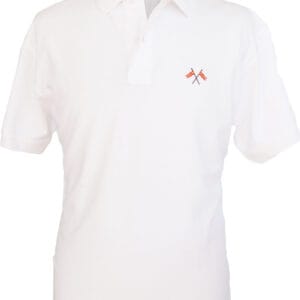 Polo blanco hombre con bandera de España bordada en el pecho