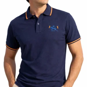 Polo marino Escuadrón Escolta Real hombre con bandera de España