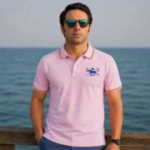 polo escuadron escolta real rosa hombre puesto modelo estilo verano