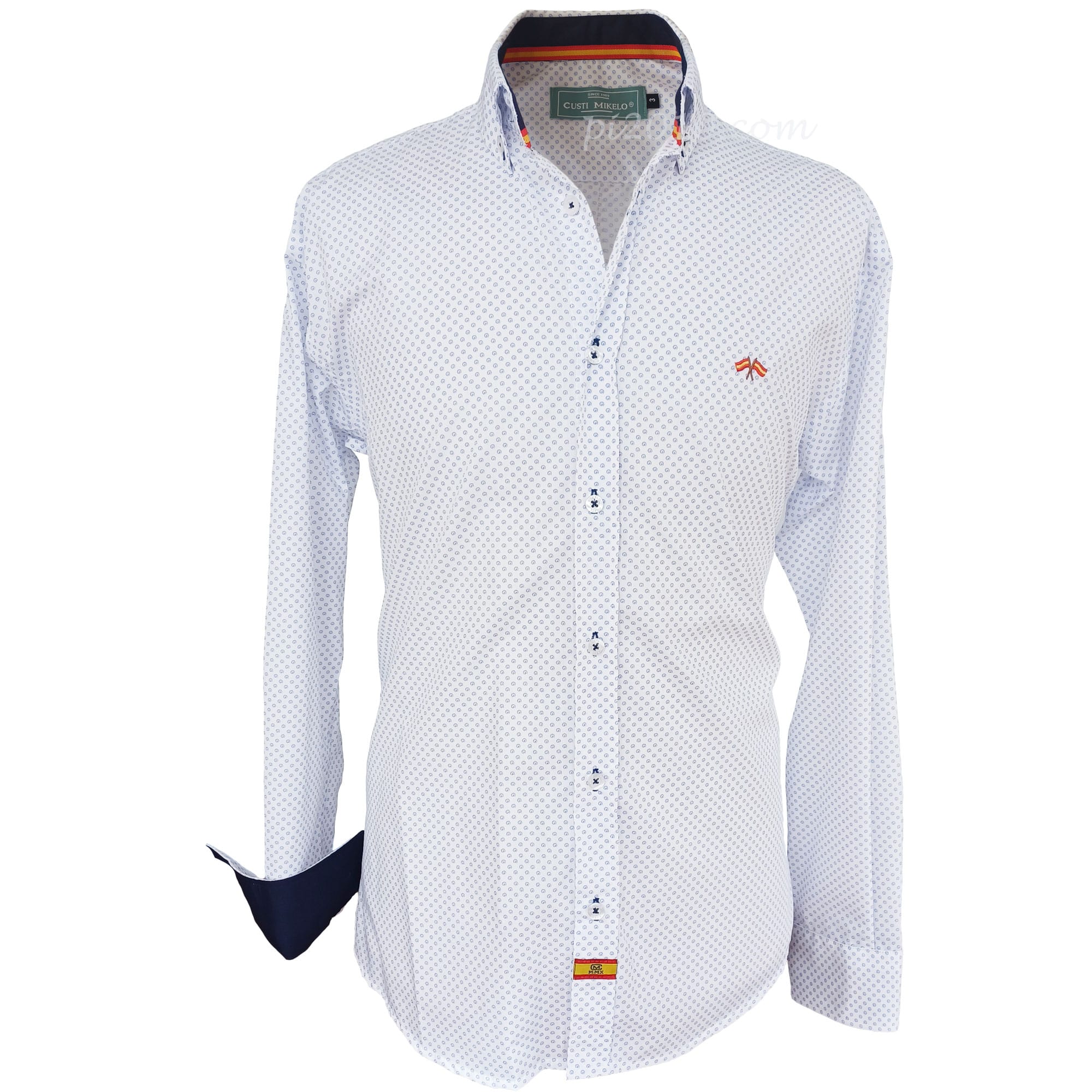 Camisa bandera de España blanco estampado – fondo blanco